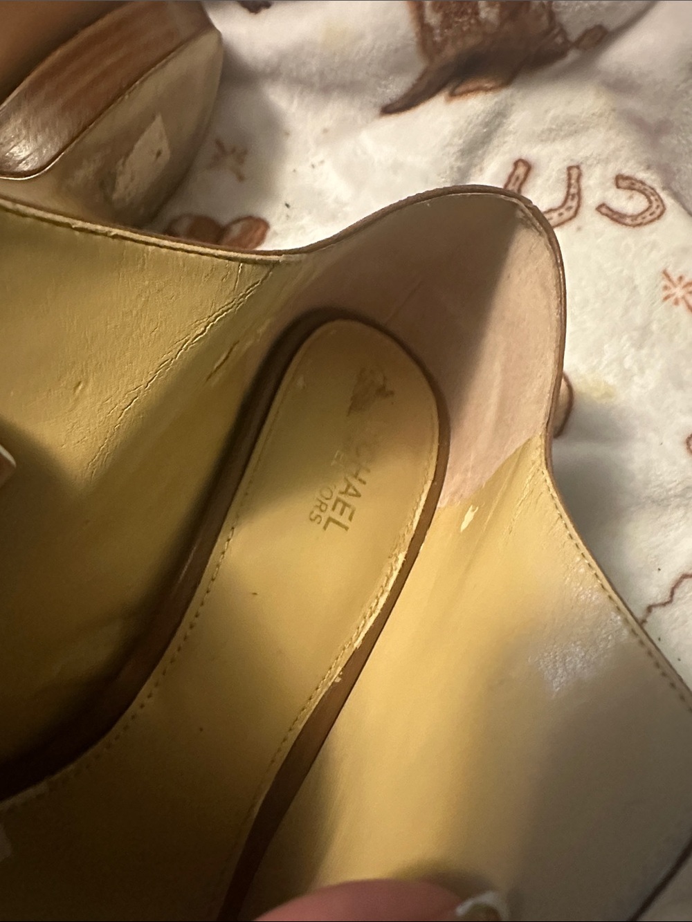 Michael Kors Tan Brown Leather Platform Peep-Toe Heels with Buckle - Picture 10 of 10